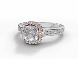 Diamond Halo Engagement Ring Channel-Set Diamond Band Certified Cushion-Cut Diamond 100% Recycled, Hallmarked Platinum