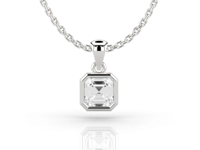 Spectacle Set Diamond Pendant Certified  Asscher-Cut Diamond 100% Recycled, Hallmarked Platinum