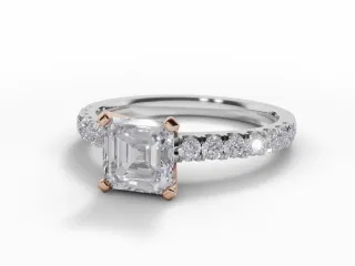 Diamond-Set Band Engagement Ring Micro Pavé Diamond-Set Band Certified Asscher-Cut Diamond 100% Recycled, Hallmarked 18ct. White and Rose Gold