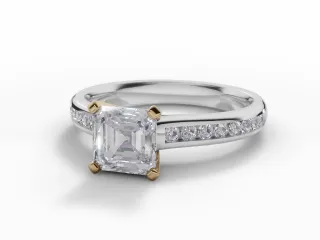 Diamond-Set Band Engagement Ring Channel-Set Diamond Band Certified Asscher-Cut Diamond 100% Recycled, Hallmarked Platinum