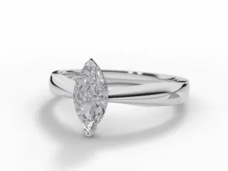 Diamond Solitaire Engagement Ring Plain Polish Band Certified Marquise-Cut Diamond 100% Recycled, Hallmarked Platinum