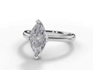 Diamond Solitaire Engagement Ring 1 Carat Marquise-Cut Diamond 100% Recycled, Hallmarked Platinum Plain Polish Band