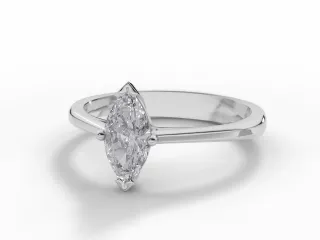 Diamond Solitaire Engagement Ring Plain Polish Band Certified Marquise-Cut Diamond 100% Recycled, Hallmarked Platinum