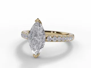 Diamond-Set Band Engagement Ring Micro Pavé Diamond-Set Band Certified Marquise-Cut Diamond 100% Recycled, Hallmarked 18ct. Yellow Gold