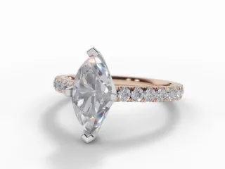 Diamond-Set Band Engagement Ring Micro Pavé Diamond-Set Band Certified Marquise-Cut Diamond 100% Recycled, Hallmarked 18ct. Rose Gold