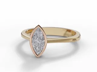 Diamond Solitaire Engagement Ring Plain Polish Band Certified Marquise-Cut Diamond 100% Recycled, Hallmarked 18ct. Yellow Gold