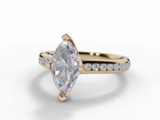 Diamond-Set Band Engagement Ring Channel-Set Diamond Band Certified Marquise-Cut Diamond 100% Recycled, Hallmarked 18ct. Yellow Gold