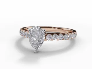 Diamond-Set Band Engagement Ring Micro Pavé Diamond-Set Band Certified Pear Shape Diamond 100% Recycled, Hallmarked 18ct. Rose Gold