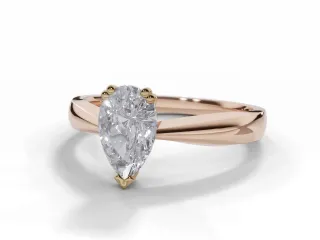 Diamond Solitaire Engagement Ring Diamond-Set Band Certified Pear Shape Diamond 100% Recycled, Hallmarked 18ct. Rose Gold