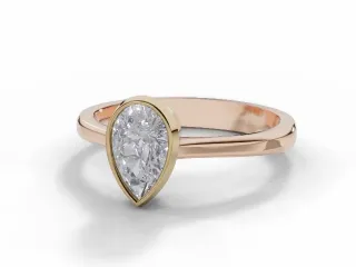 Diamond Solitaire Engagement Ring Plain Polish Band Certified Pear Shape Diamond 100% Recycled, Hallmarked 18ct. Rose Gold