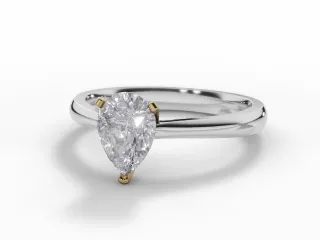 Diamond Solitaire Engagement Ring Plain Polish Band Certified Pear Shape Diamond 100% Recycled, Hallmarked Platinum