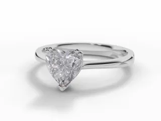 Diamond Solitaire Engagement Ring Plain Polish Band Certified Heart Shape Diamond 100% Recycled, Hallmarked Platinum