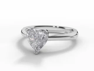 Diamond Solitaire Engagement Ring 1 Carat Heart Shape Diamond 100% Recycled, Hallmarked Platinum Plain Polish Band