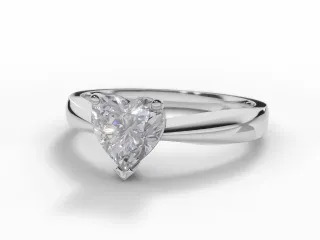 Diamond Solitaire Engagement Ring Plain Polish Band Certified Heart Shape Diamond 100% Recycled, Hallmarked Platinum