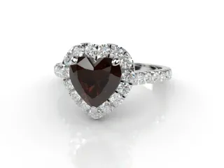 Chocolate Quartz & Diamond Engagement Ring Micro Pavé Diamond-Set Band Heart Shape Coloured Stone 100% Recycled, Hallmarked Platinum