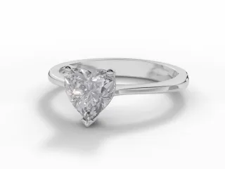 Diamond Solitaire Engagement Ring Diamond-Set Band Certified Heart-Shape Diamond 100% Recycled, Hallmarked 18ct. White Gold