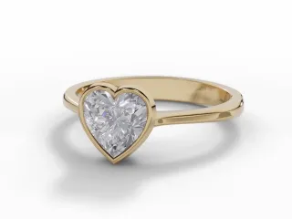 Diamond Solitaire Engagement Ring Plain Polish Band Certified Heart Shape Diamond 100% Recycled, Hallmarked 18ct. Yellow Gold