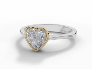 Diamond Solitaire Engagement Ring Plain Polish Band Certified Heart Shape Diamond 100% Recycled, Hallmarked 18ct. White Gold