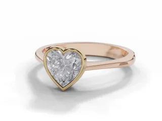 Diamond Solitaire Engagement Ring Plain Polish Band Certified Heart Shape Diamond 100% Recycled, Hallmarked 18ct. Rose Gold