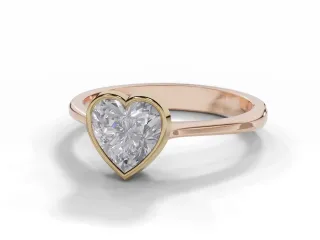 Diamond Solitaire Engagement Ring Plain Polish Band Certified Heart Shape Diamond 100% Recycled, Hallmarked 18ct. Rose Gold