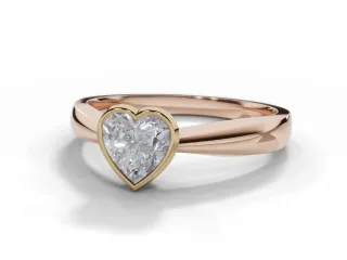 Diamond Solitaire Engagement Ring Plain Polish Band Certified Heart Shape Diamond 100% Recycled, Hallmarked 18ct. Rose Gold