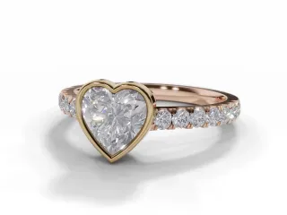 Diamond-Set Band Engagement Ring Micro Pavé Diamond-Set Band Certified Heart Shape Diamond 100% Recycled, Hallmarked 18ct. Rose Gold