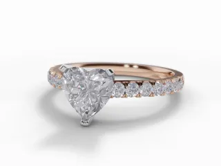 Diamond-Set Band Engagement Ring Micro Pavé Diamond-Set Band Certified Heart Shape Diamond 100% Recycled, Hallmarked 18ct. Rose Gold