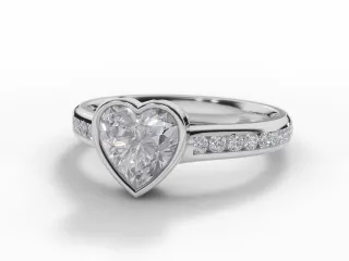 Diamond-Set Band Engagement Ring Channel-Set Diamond Band Certified Heart Shape Diamond 100% Recycled, Hallmarked 18ct. White Gold