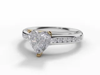 Diamond-Set Band Engagement Ring Channel-Set Diamond Band Certified Heart-Shape Diamond 100% Recycled, Hallmarked 18ct. Yellow Gold and Platinum