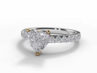 Diamond-Set Band Engagement Ring Micro Pavé Diamond-Set Band Certified Heart-Shape Diamond 100% Recycled, Hallmarked 18ct. Yellow Gold and Platinum