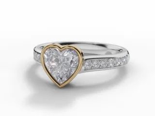 Diamond-Set Band Engagement Ring Grain-Set Diamond Band Certified Heart Shape Diamond 100% Recycled, Hallmarked Platinum