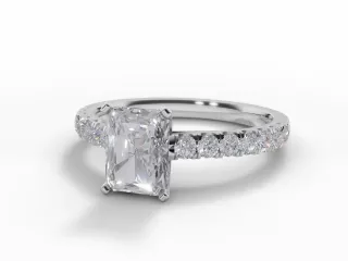 Diamond-Set Band Engagement Ring Micro Pavé Diamond-Set Band Certified Radiant-Cut Diamond 100% Recycled, Hallmarked Platinum