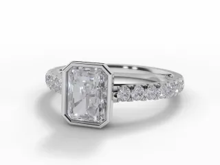 Diamond-Set Band Engagement Ring Micro Pavé Diamond-Set Band Certified Radiant-Cut Diamond 100% Recycled, Hallmarked 18ct. White Gold