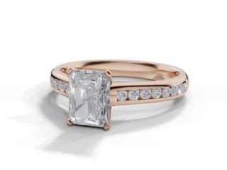 Diamond-Set Band Engagement Ring Channel-Set Diamond Band Certified Radiant-Cut Diamond 100% Recycled, Hallmarked 18ct. Rose Gold