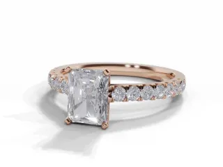 Diamond-Set Band Engagement Ring Micro Pavé Diamond-Set Band Certified Radiant-Cut Diamond 100% Recycled, Hallmarked 18ct. Rose Gold
