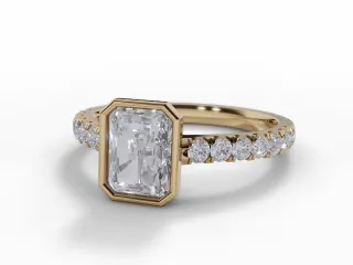 Diamond-Set Band Engagement Ring Micro Pavé Diamond-Set Band Certified Radiant-Cut Diamond 100% Recycled, Hallmarked 18ct. Yellow Gold