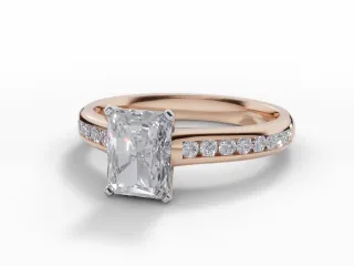 Diamond-Set Band Engagement Ring Channel-Set Diamond Band Certified Radiant-Cut Diamond 100% Recycled, Hallmarked 18ct. Rose Gold