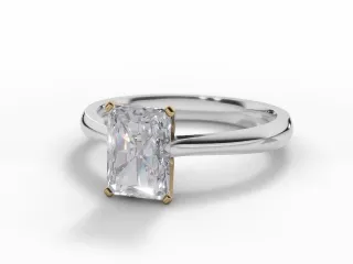 Diamond Solitaire Engagement Ring Plain Polish Band Certified Radiant-Cut Diamond 100% Recycled, Hallmarked Platinum