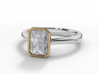 Diamond Solitaire Engagement Ring Plain Polish Band Certified Radiant-Cut Diamond 100% Recycled, Hallmarked Platinum