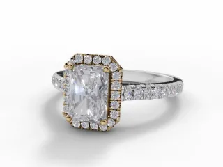 Diamond Halo Engagement Ring Micro Pavé Diamond-Set Band Certified Radiant-Cut Diamond 100% Recycled, Hallmarked Platinum