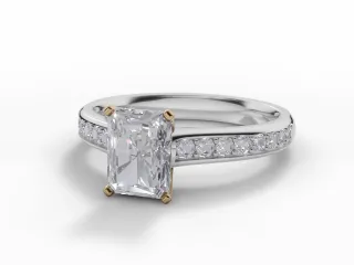 Diamond-Set Band Engagement Ring Grain-Set Diamond Band Certified Radiant-Cut Diamond 100% Recycled, Hallmarked Platinum