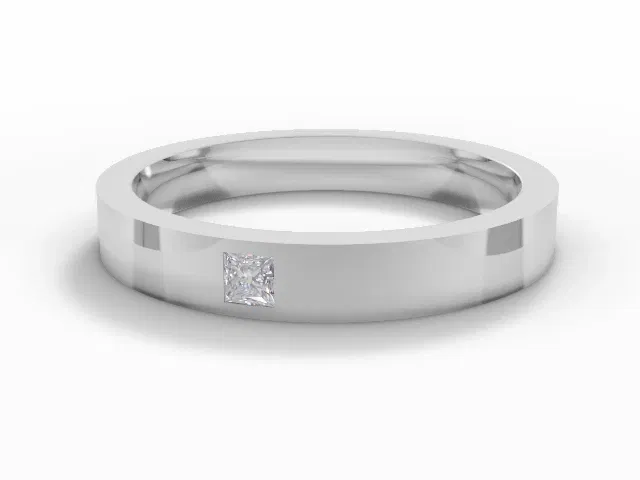 <strong>LUXURY</strong><br />3.0mm. Wide<br />Single Diamond Wedding Ring<br /> Princess-Cut Diamond<br />100% Recycled, Hallmarked 18ct. White Gold <strong>LUXURY</strong><br />3.0mm. Wide<br />Single Diamond Wedding Ring<br /> Princess-Cut Diamond<br />100% Recycled, Hallmarked 18ct. White Gold