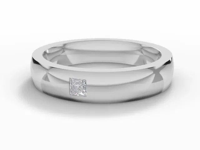 <strong>PREMIERE</strong><br />4.0mm. Wide<br />Single Diamond Wedding Ring<br /> Princess-Cut Diamond<br />100% Recycled, Hallmarked 18ct. White Gold <strong>PREMIERE</strong><br />4.0mm. Wide<br />Single Diamond Wedding Ring<br /> Princess-Cut Diamond<br />100% Recycled, Hallmarked 18ct. White Gold