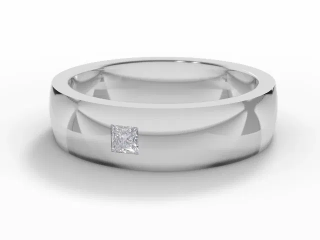 <strong>PREMIERE</strong><br />5.0mm. Wide<br />Single Diamond Wedding Ring<br /> Princess-Cut Diamond<br />100% Recycled, Hallmarked 18ct. White Gold <strong>PREMIERE</strong><br />5.0mm. Wide<br />Single Diamond Wedding Ring<br /> Princess-Cut Diamond<br />100% Recycled, Hallmarked 18ct. White Gold