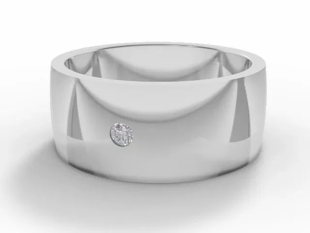 <strong>LUXURY</strong><br />8.0mm. Wide<br />Single Diamond Wedding Ring<br /> Round Diamond<br />100% Recycled, Hallmarked 18ct. White Gold <strong>LUXURY</strong><br />8.0mm. Wide<br />Single Diamond Wedding Ring<br /> Round Diamond<br />100% Recycled, Hallmarked 18ct. White Gold