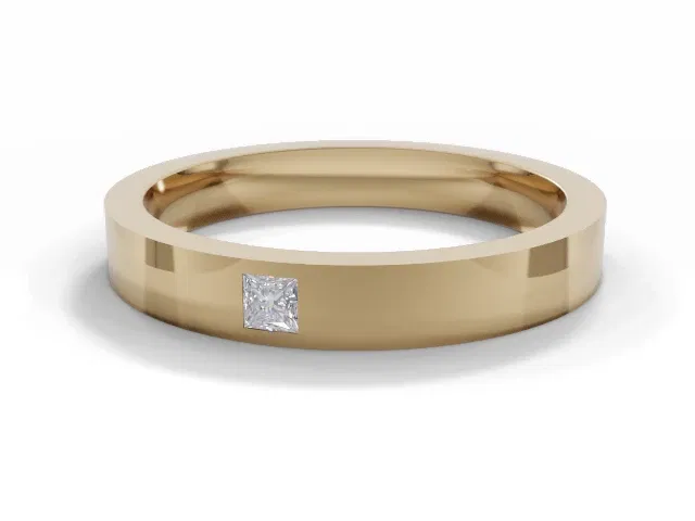 <strong>LUXURY</strong><br />3.0mm. Wide<br />Single Diamond Wedding Ring<br /> Princess-Cut Diamond<br />100% Recycled, Hallmarked 18ct. Yellow Gold <strong>LUXURY</strong><br />3.0mm. Wide<br />Single Diamond Wedding Ring<br /> Princess-Cut Diamond<br />100% Recycled, Hallmarked 18ct. Yellow Gold