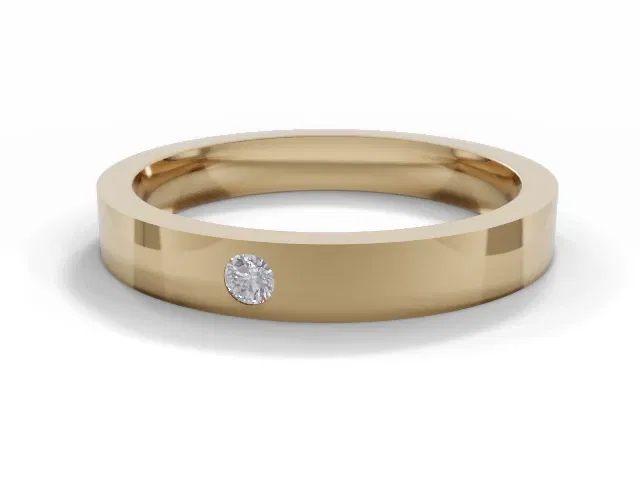 <strong>LUXURY</strong><br />3.0mm. Wide<br />Single Diamond Wedding Ring<br /> Round Diamond<br />100% Recycled, Hallmarked 18ct. Yellow Gold <strong>LUXURY</strong><br />3.0mm. Wide<br />Single Diamond Wedding Ring<br /> Round Diamond<br />100% Recycled, Hallmarked 18ct. Yellow Gold