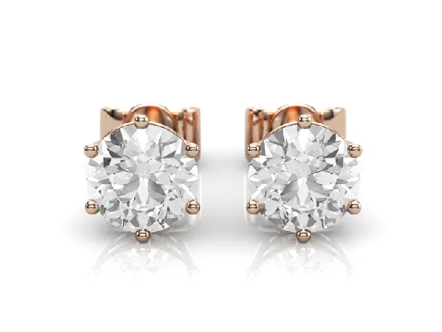 6-Claw Earrings<br />Certified Round Brilliant-Cut Diamonds<br />100% Recycled, Hallmarked 18ct. Rose Gold 6-Claw Earrings<br />Certified Round Brilliant-Cut Diamonds<br />100% Recycled, Hallmarked 18ct. Rose Gold