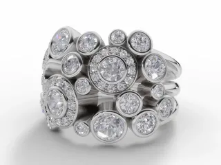 Diamond Bubble Ring Round Brilliant-Cut Diamonds 100% Recycled, Hallmarked Platinum