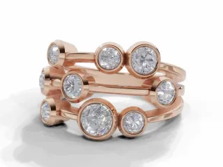 Diamond Bubble Ring Round Brilliant-Cut Diamonds 100% Recycled, Hallmarked 18ct. Rose Gold